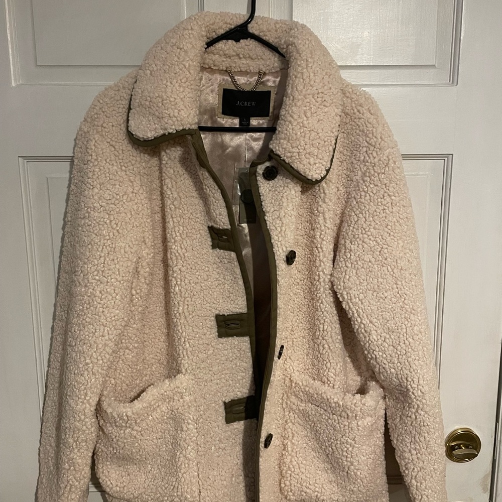 J.Crew NWT Teddy Sherpa Jacket Size L in Dust Ivory - Picture 11 of 11